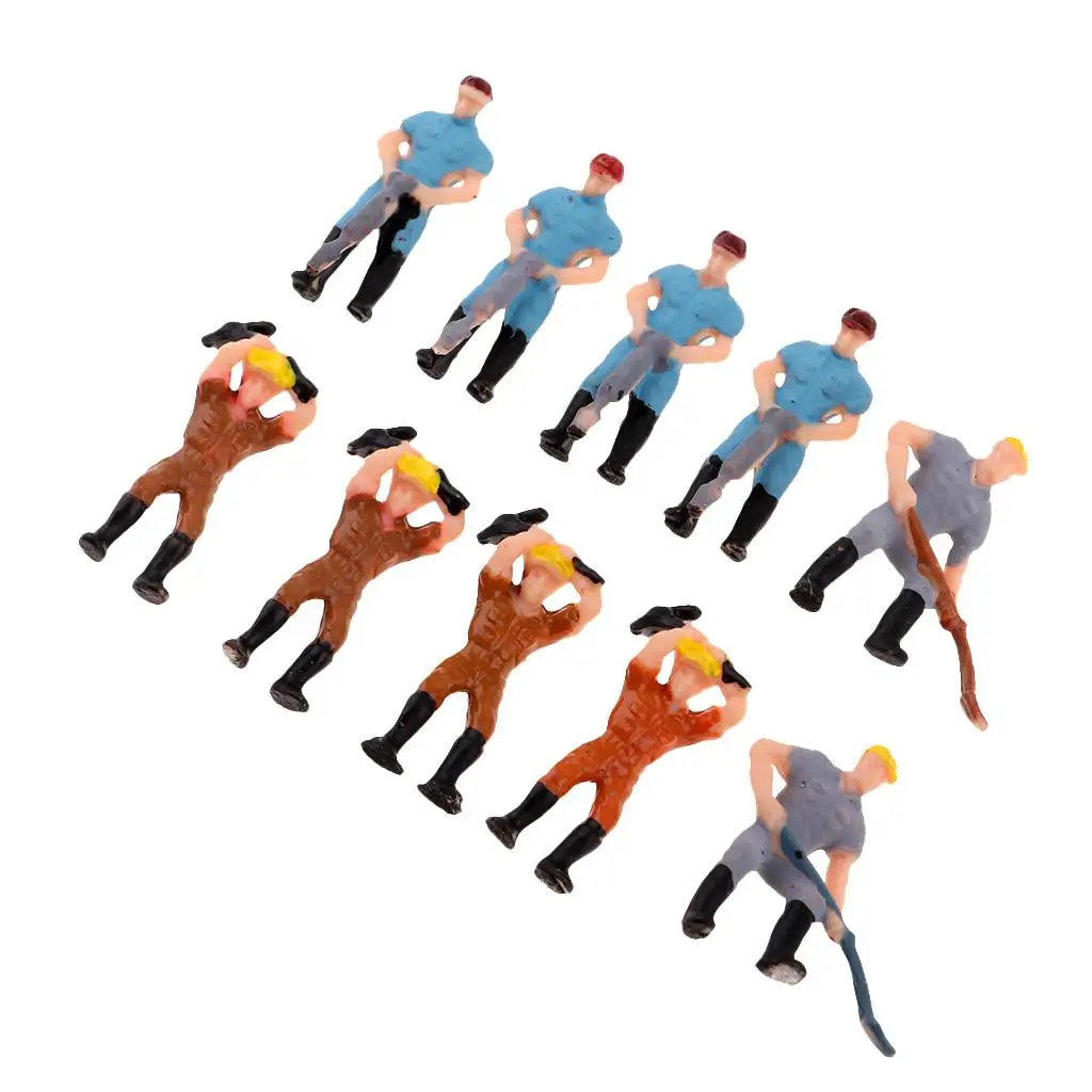 10x / Set 1/75 Workers People Action Figure Mini for HO Train Railway