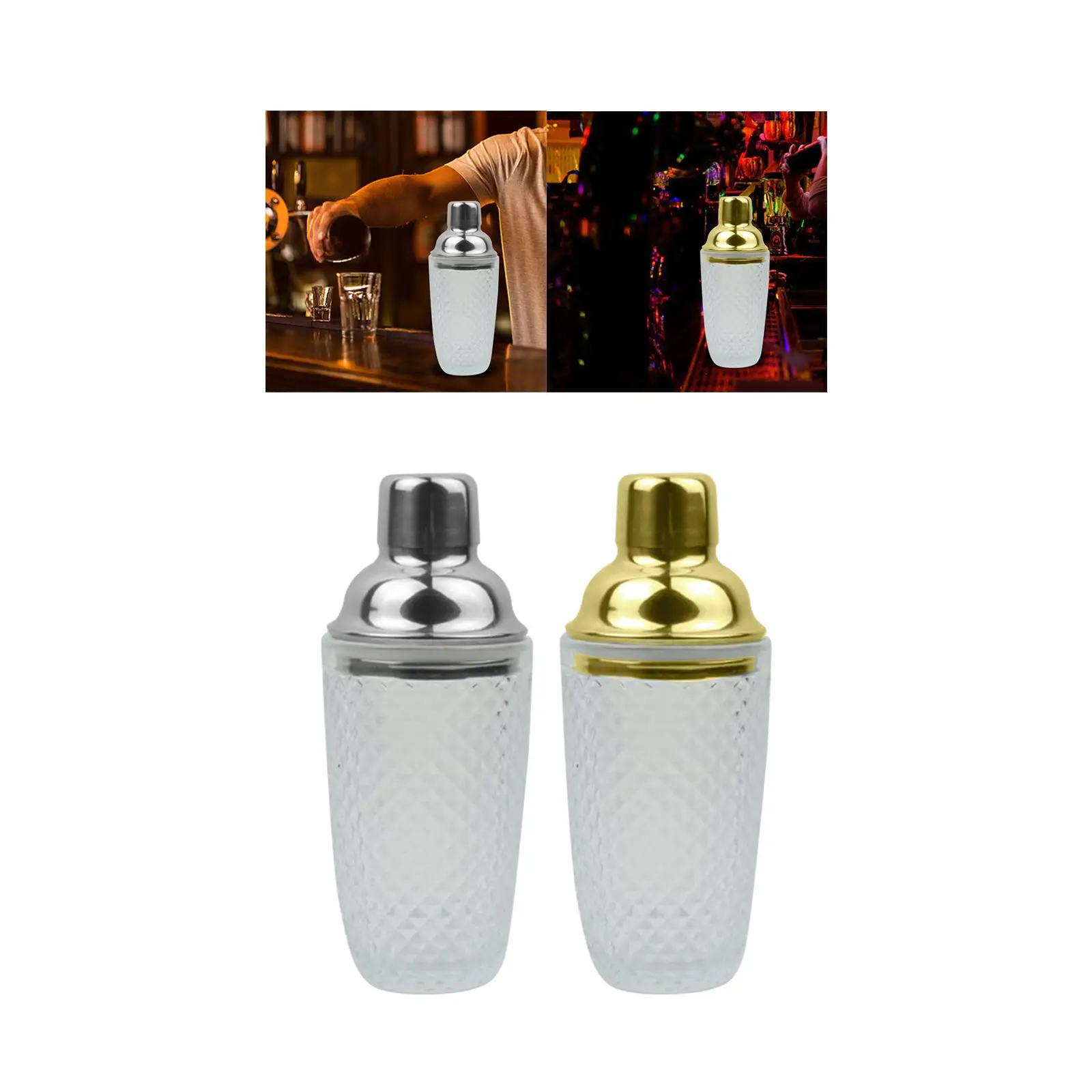 Cocktail Shaker 350ml Mixer Easy to Clean Mocktail Making Thickened Boston Shaker for Wedding Home Wine Tools Bar Accessories