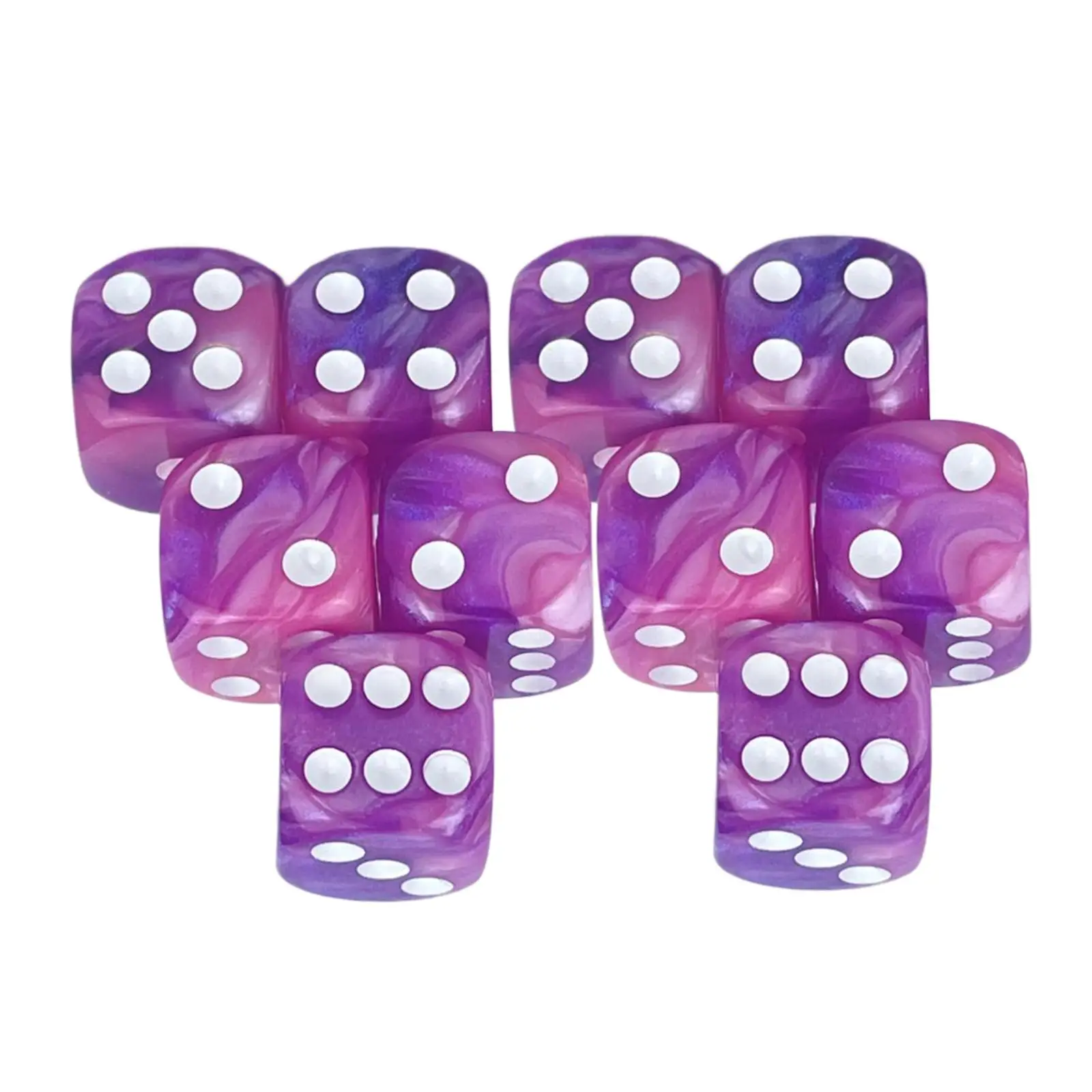 10x Acrylic D6 Dices Set Family Table Game 16mm Polyhedral Dices for Party Party Favors Family Gathering Kids