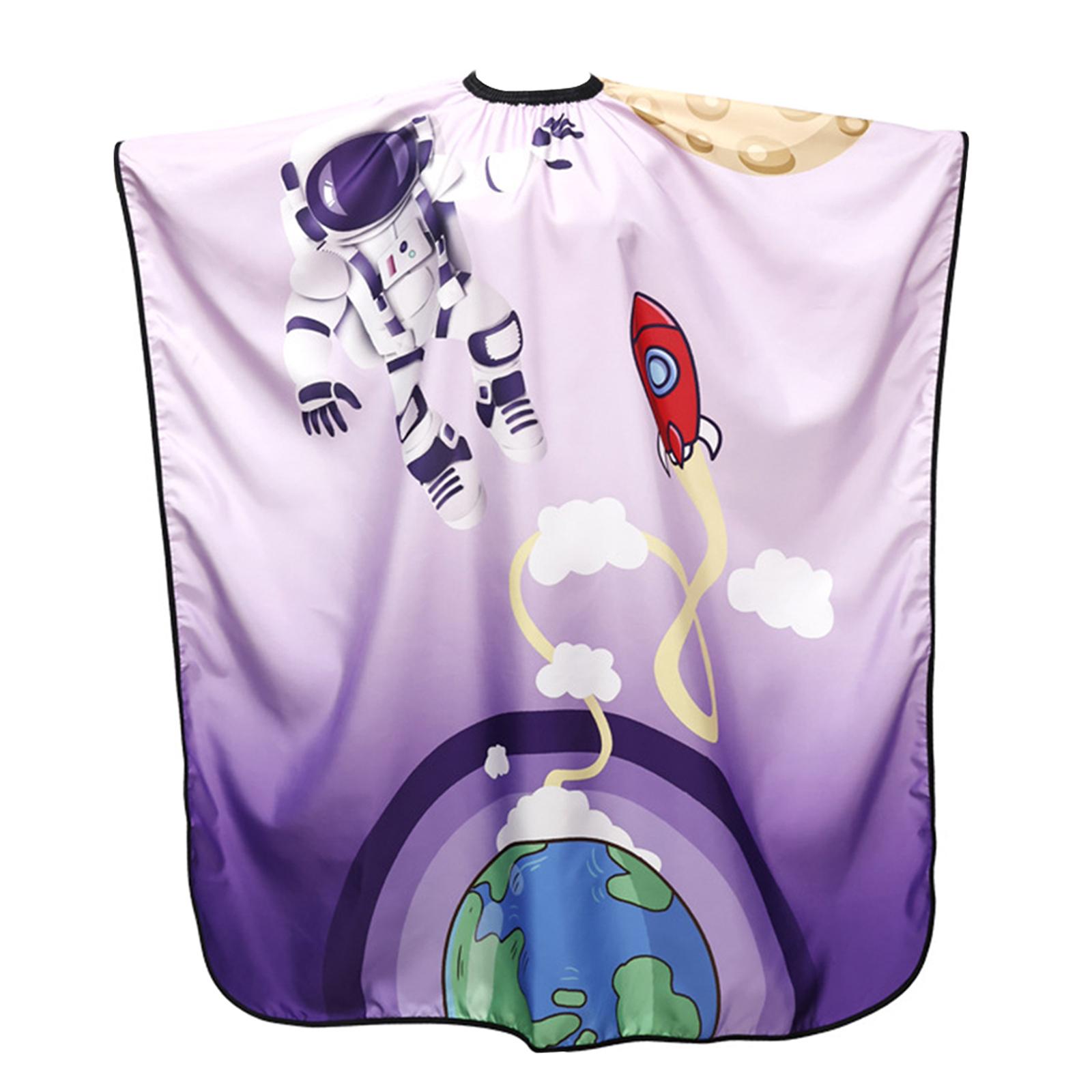 Children Hairdressing Cape Barber Apron Barber Accessories for Hairdresser Cartoon Pongee with Adjustable Neckline Barber Cape