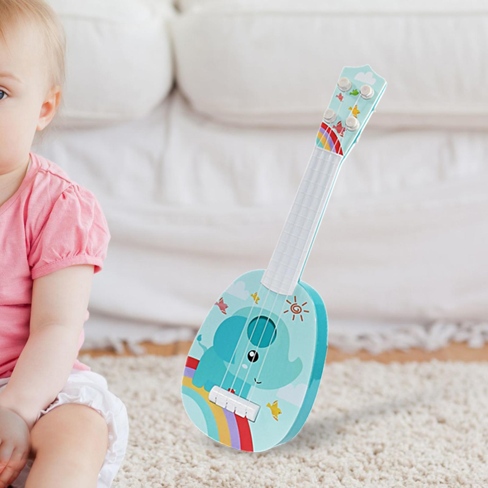 Realistic Ukulele Toys Adjustable Strings Ukulele for Beginner Toddlers Kids