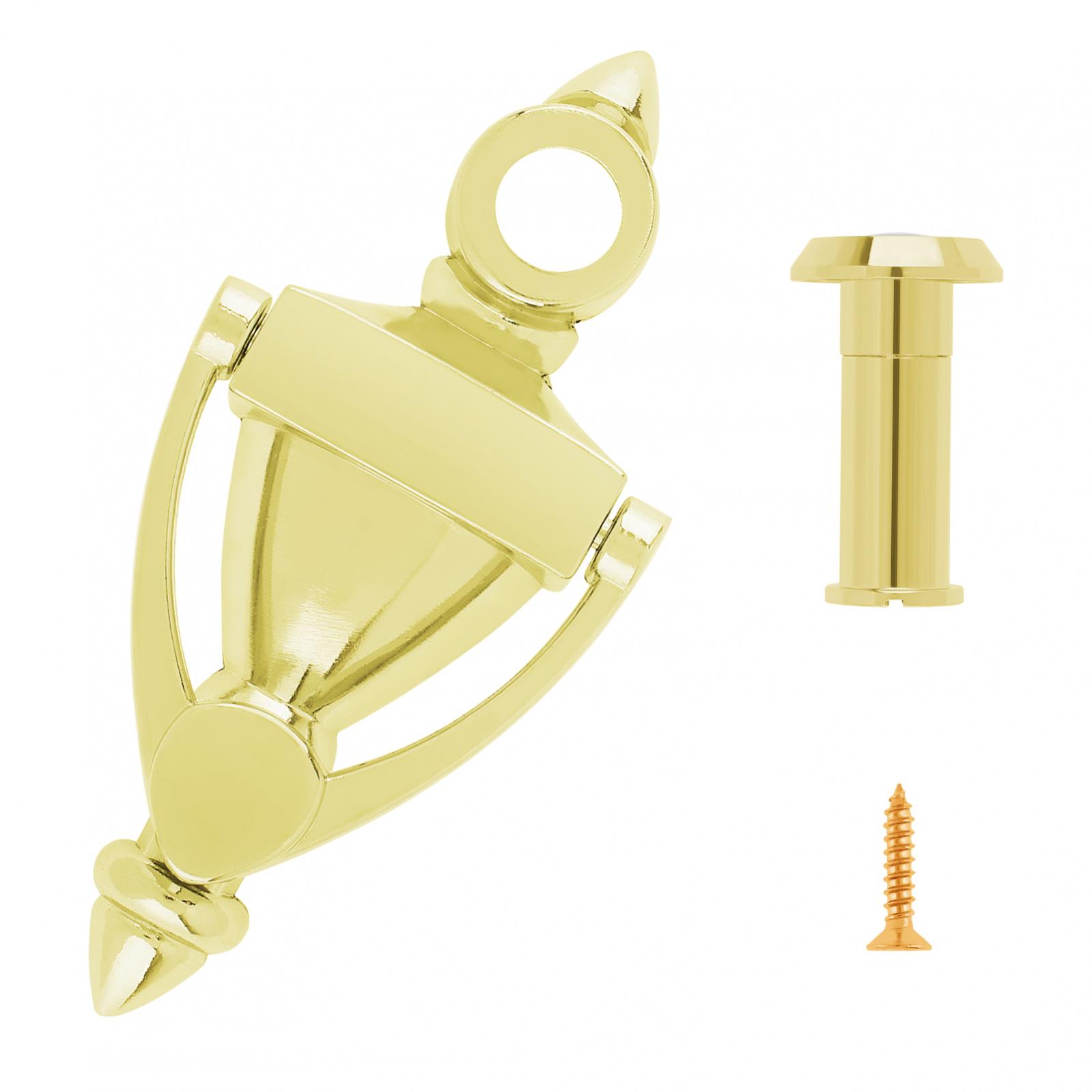 Description Picture 4 of item5 Inch Zinc Alloy Door Knocker for 1.38 to 1.97inch Thickness Wood Steel Doors with 180 Degree High Definition Door Viewer