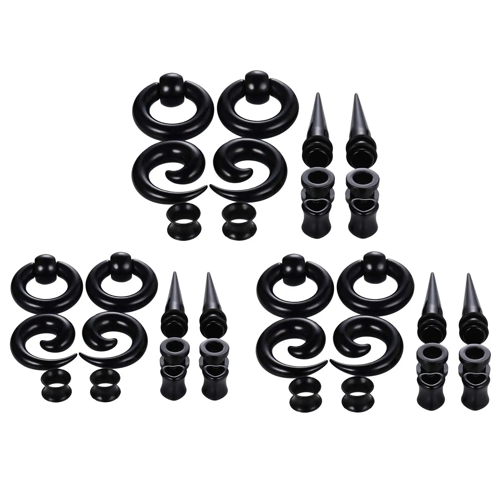 12pcs/ Stretching Kit Expander 6/8/10mm Acrylic Tapers And