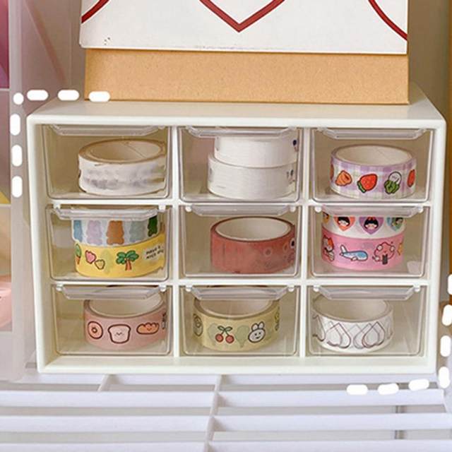 1pc Desktop Jewelry Storage Box & 9-compartment Drawer Type Storage Box For  Small Items