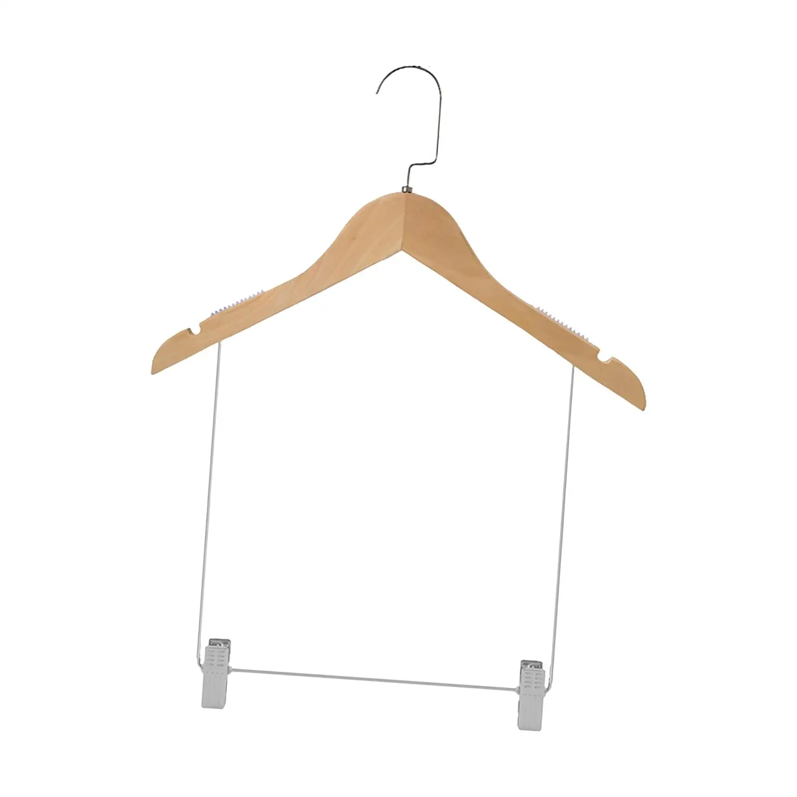 Wood Suit Coat Hangers with Adjustable Clips 360 Degree Swivel Hook Non Slip