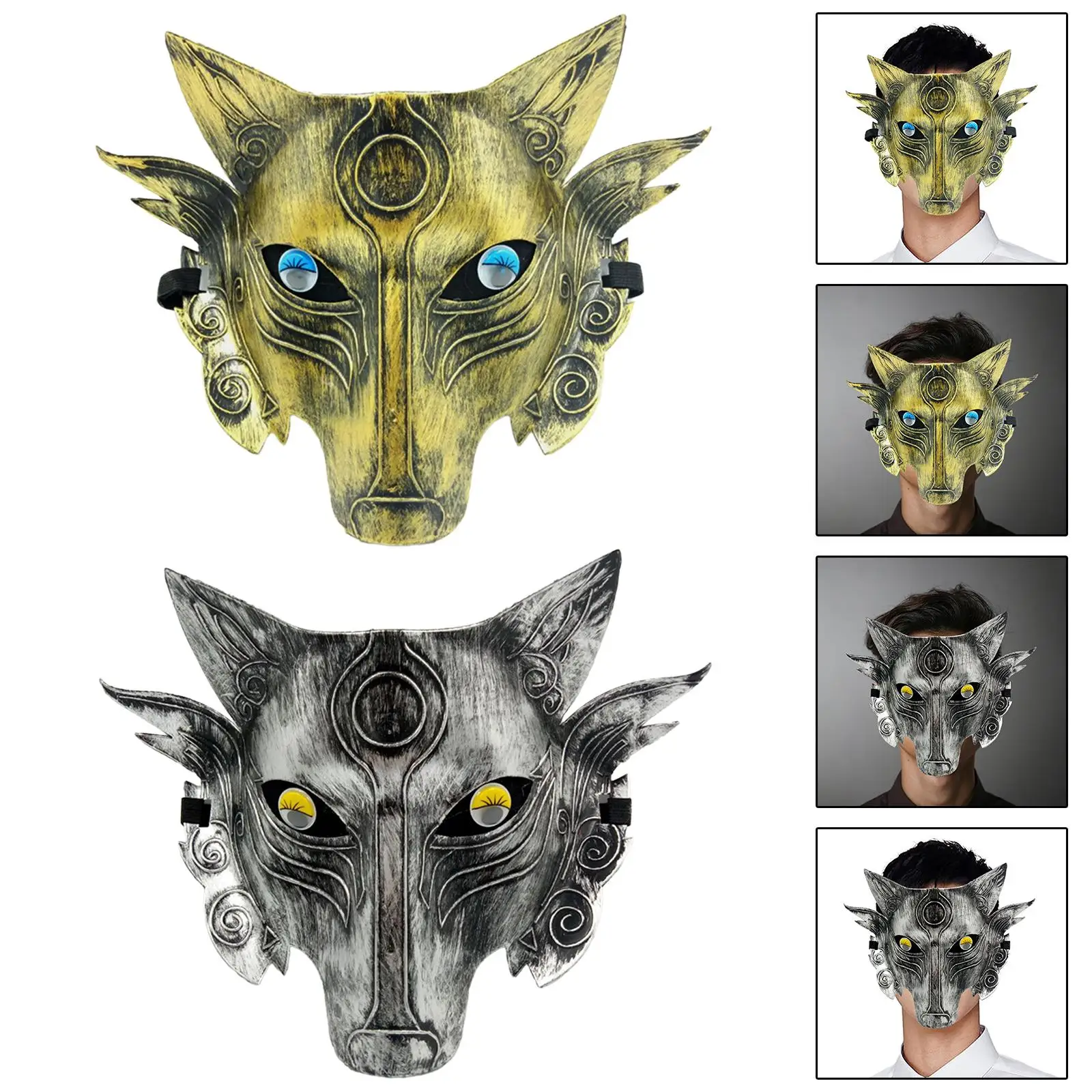 Wolf Mask Cosplay Costume Accessories Creative Women Werewolf Face Mask for Party Favor Prom Halloween Night Club Birthday
