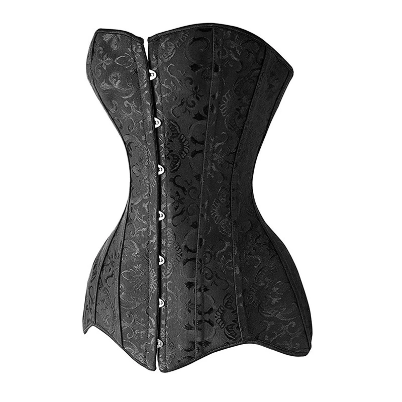Description Picture 5 of itemLong Torso Gothic Corset Slimming Waist Corset Waist Trainer Modeling Strap Overbust Corselet Tummy Control Girdle Steel Bone