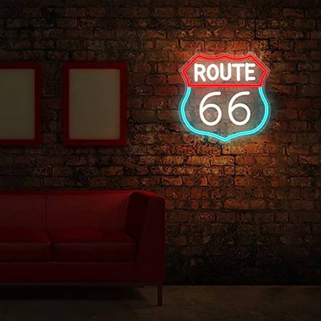 Route 66 Neon Sign Wall Decor American Highway Main Street of America  Mother Road LED Night Light for Room Decor Kids Boys Gift - AliExpress