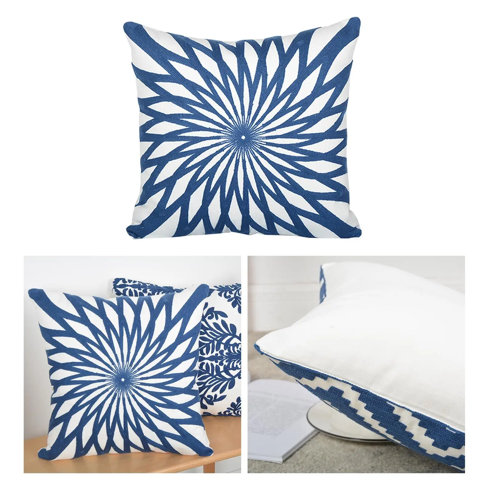 1 Piece Embroidered Pillowcase Cozy Modern Cushion Throw Cushion Cover for Bedroom