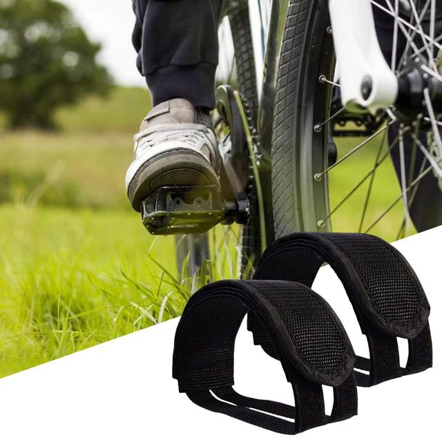 Lot De 2 Paires De Sangles De Pédale Réglables Pour Vélo - En Caoutchouc, Pour Vélo De Route, VTT, Fixie