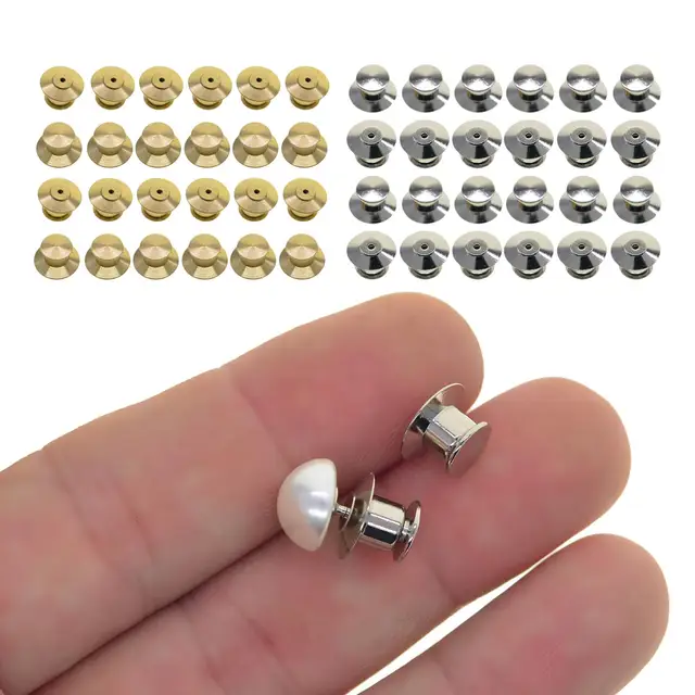 10/20/30pcs Durable Metal Pin Backs Locking Pin Keepers Replacement Clasp  Backs