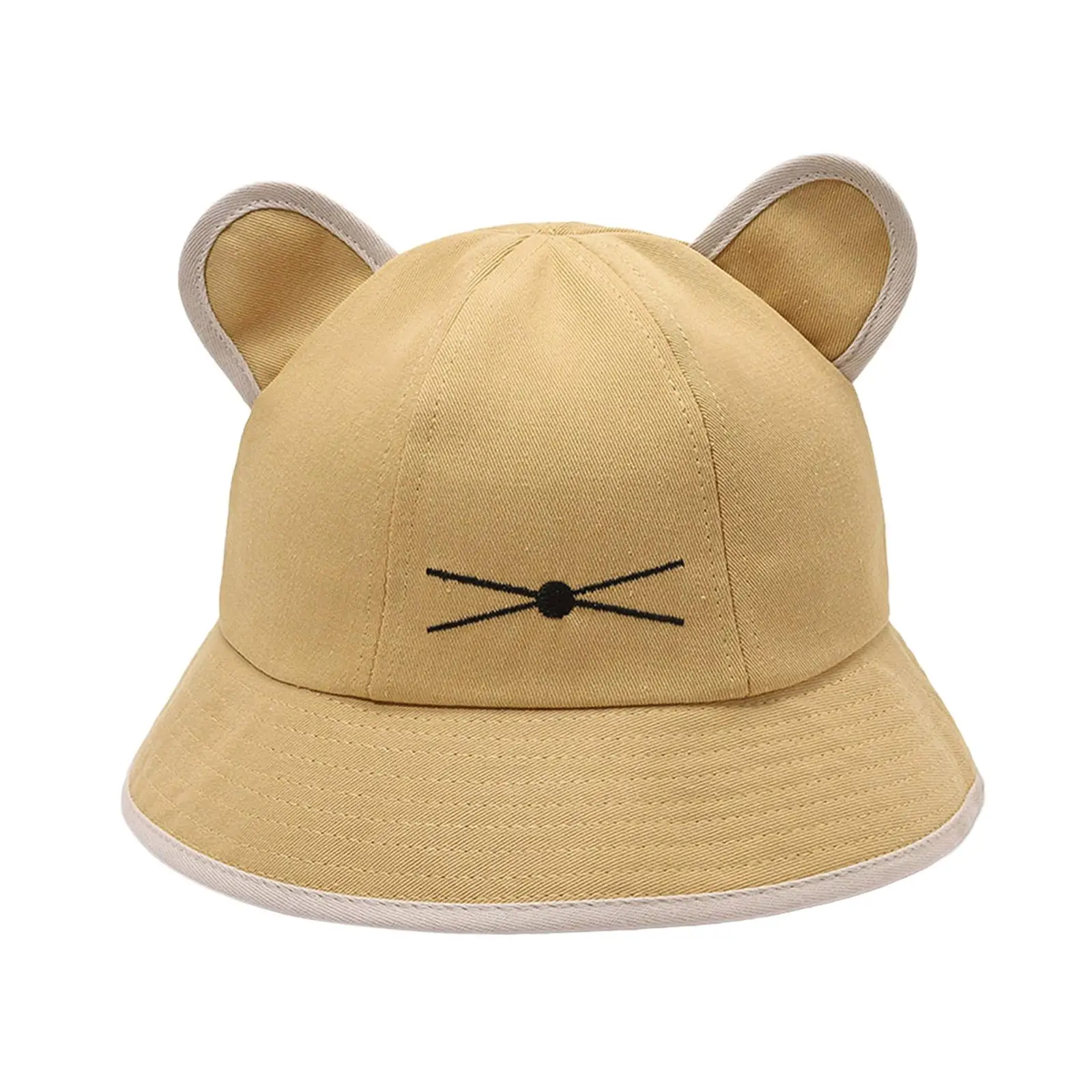 Cat Ear Bucket Hat Casual Sun Visor Hats Wide Brim Womens Girls Sun Hat