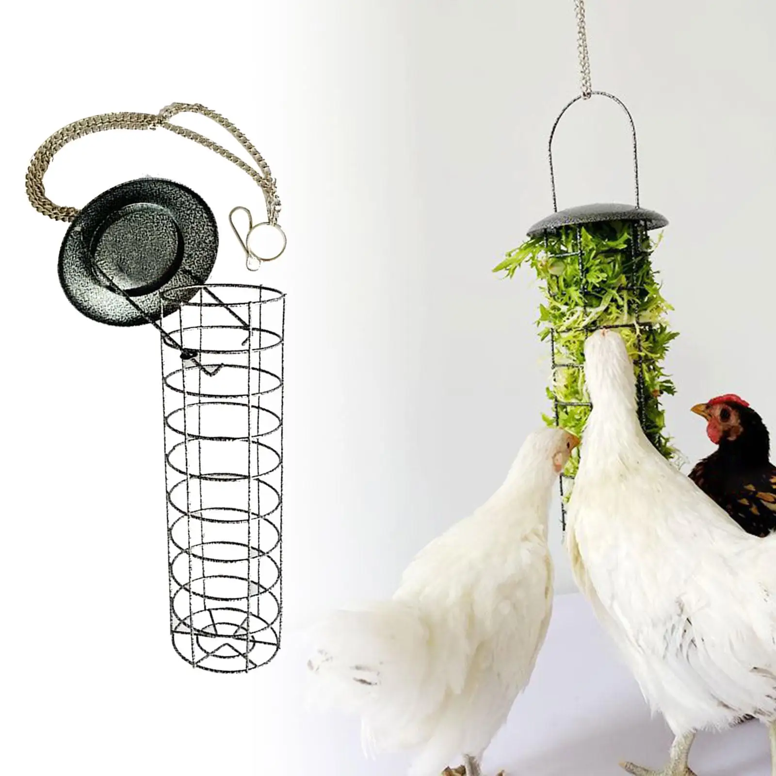 Feeder Basket Hanging Feeding Supplies Chicken Coop Toy Bird Food Holder