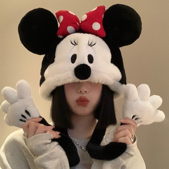 ディズニー-ぬいぐるみのベルベットのスカーフの帽子,ミッキー