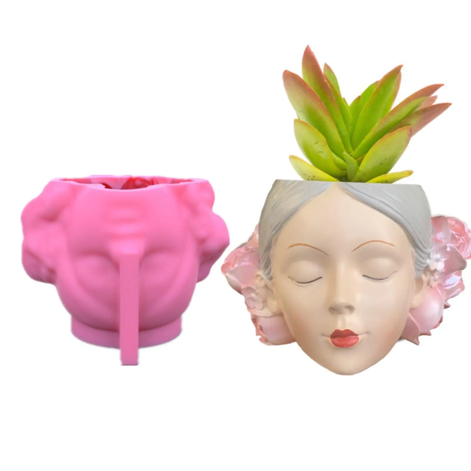 3D Girl Silicone Concrete Vase Flower Pot s Gel Resin Craft Soap Plaster for Candle Make