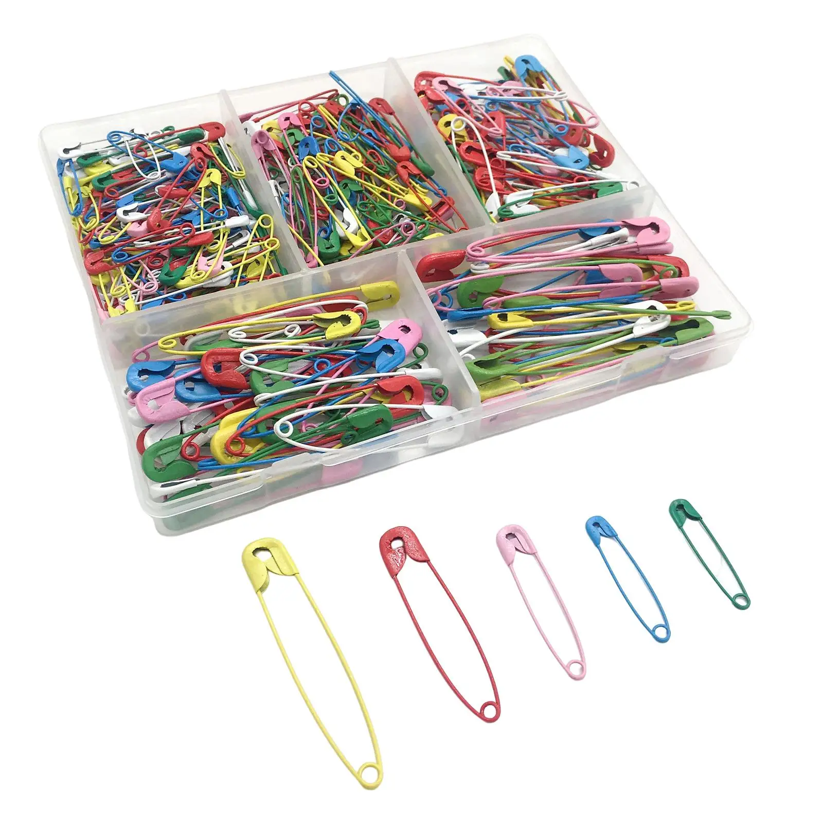 350Pcs Colorful Safety Pins Locking Tools with Storage Box for Knitting Stitch Marker Sewing Jewelry Making Clothes Arts Craft