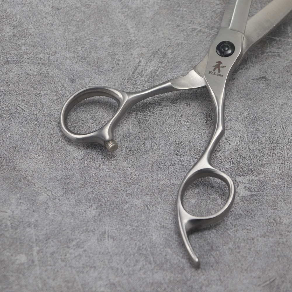 fnlune polegada fosco prata profissional tesouras do salão de beleza do cabelo corte ferramenta barbeiro tesoura de corte de cabelo desbaste