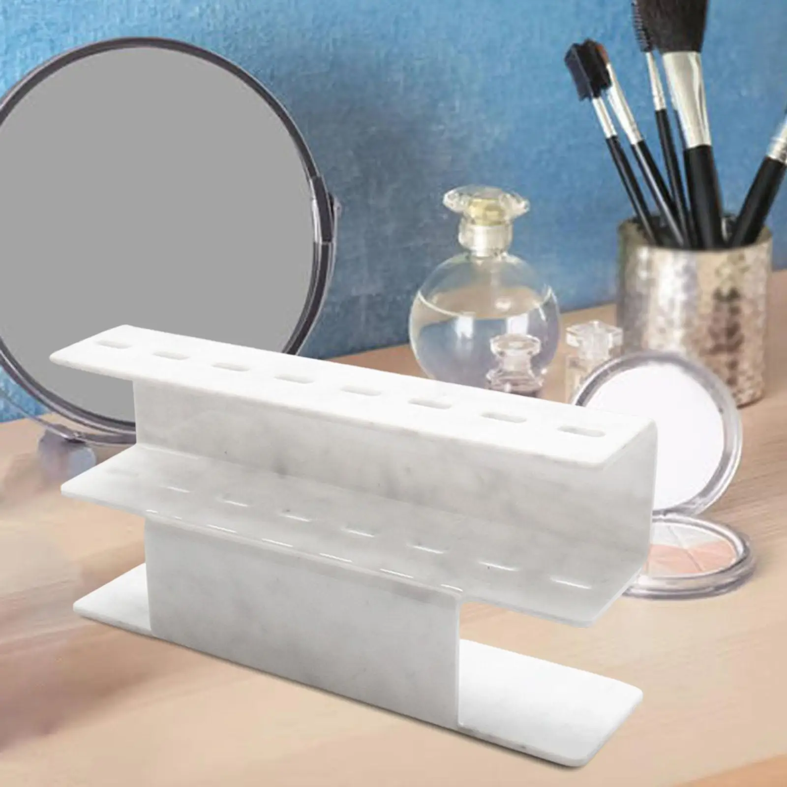Acrylic Eyelash Grafting Tweezers Stand 8 Holes Makeup Accessories Tweezer Holder for Dresser