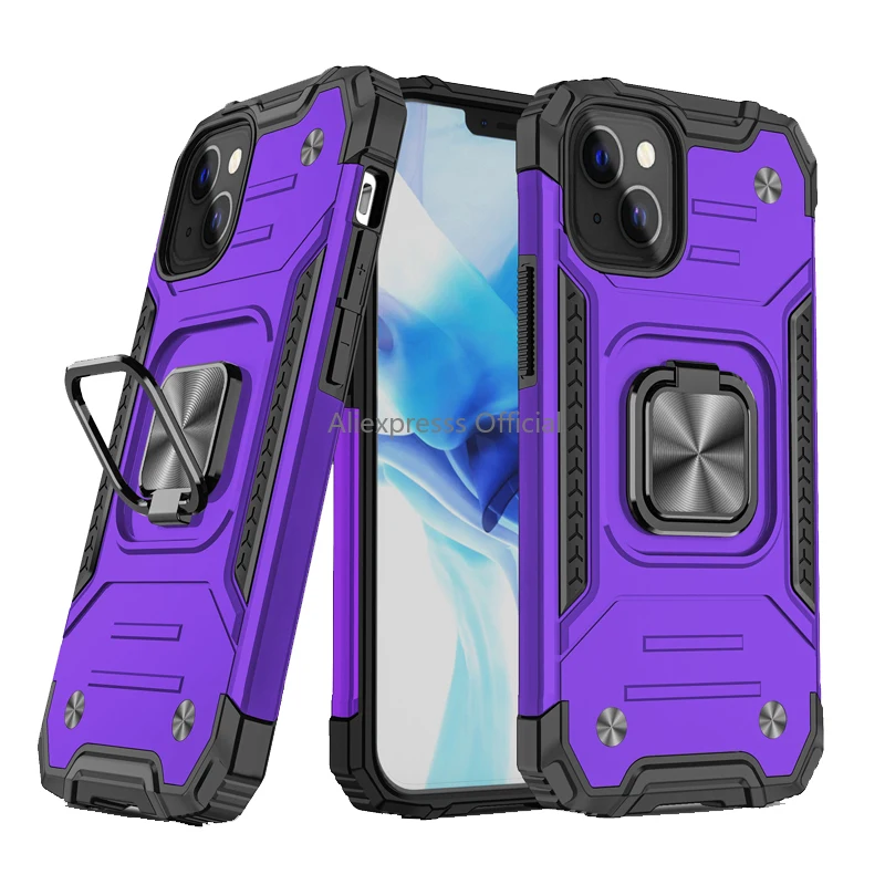 flip phone case Shockproof Armor Kickstand Phone Case For iPhone 13 12 11 Pro Max XS Max XS XR X 7 8 6S Plus Finger Magnetic Ring Hard Holder cell phone dry bag