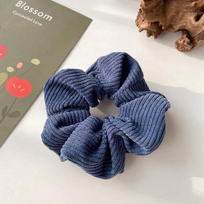 Einfarbiger Cord-Haargummi mit Streifen, elastische Haarbänder, koreanische Haaraccessoires für Frauen und Mädchen, Pferdeschwanz-Kopfbedeckung – Detail 11