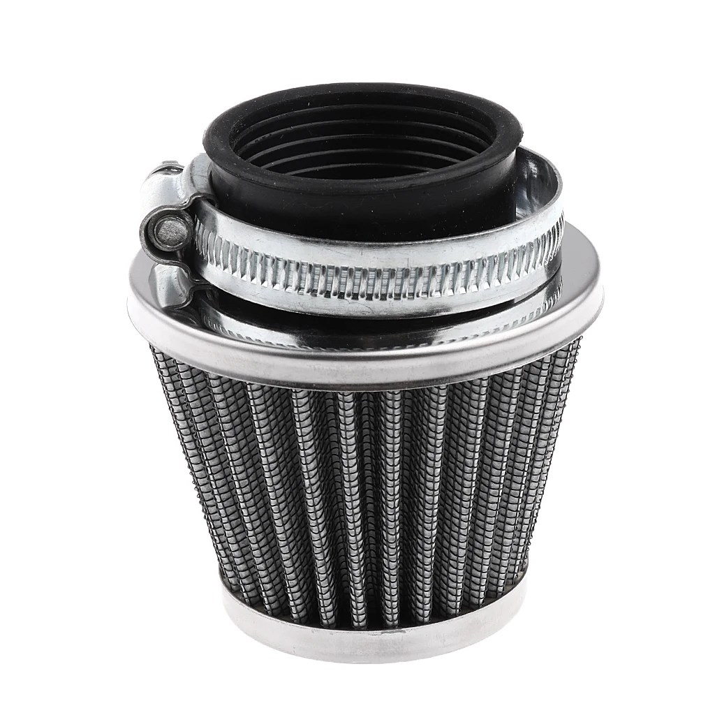 1pc 39mm Cone Air Filter for 50 110 125 150 200 Gy6 Moped Scooter Atv Dirt Motorcycle Stainless steel lens, blue color