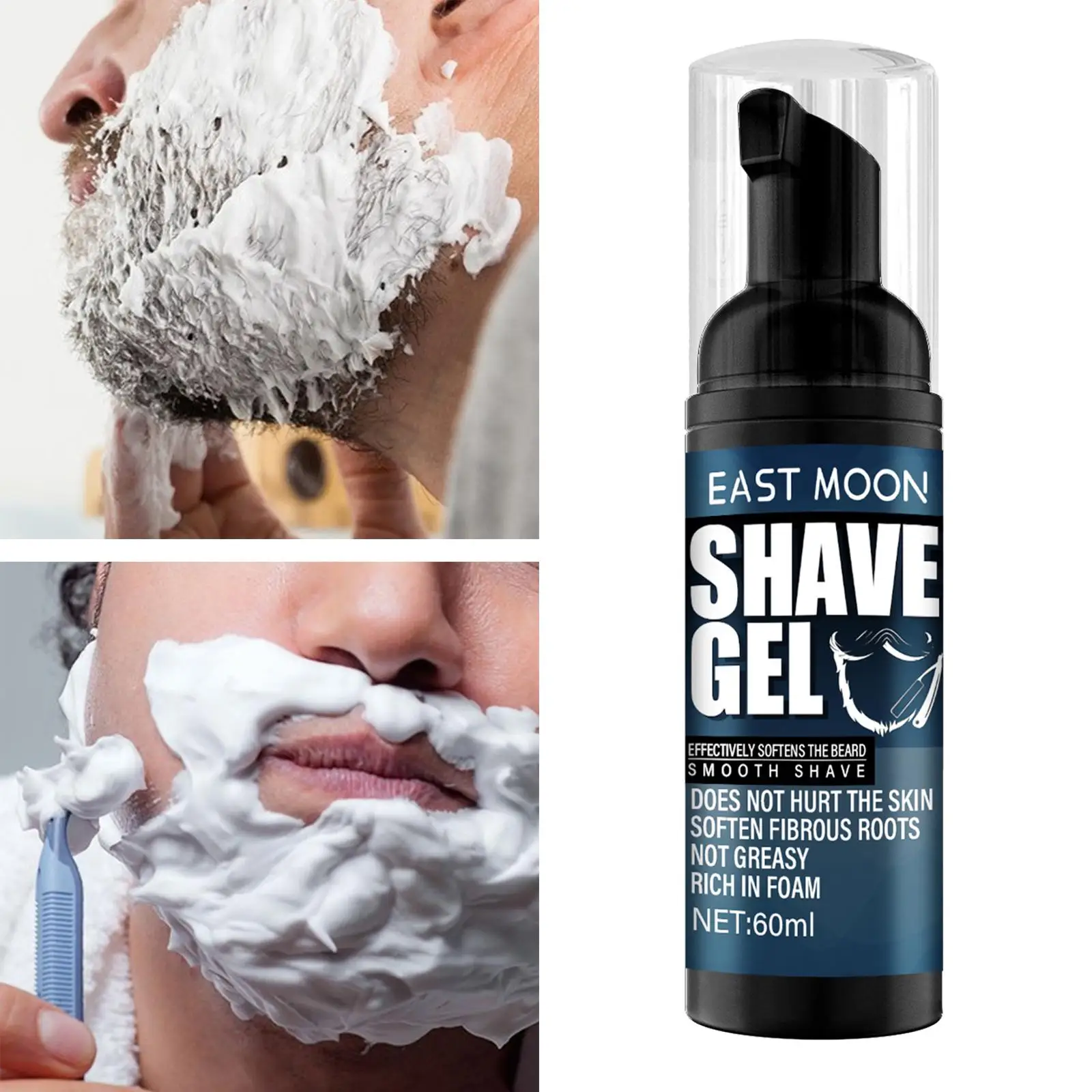 Shave Cream Shave Gel Natural Ingredients Soften Beard Refreshing Painless Thick Safe Slick Shaving Foam for Men Barber All Skin