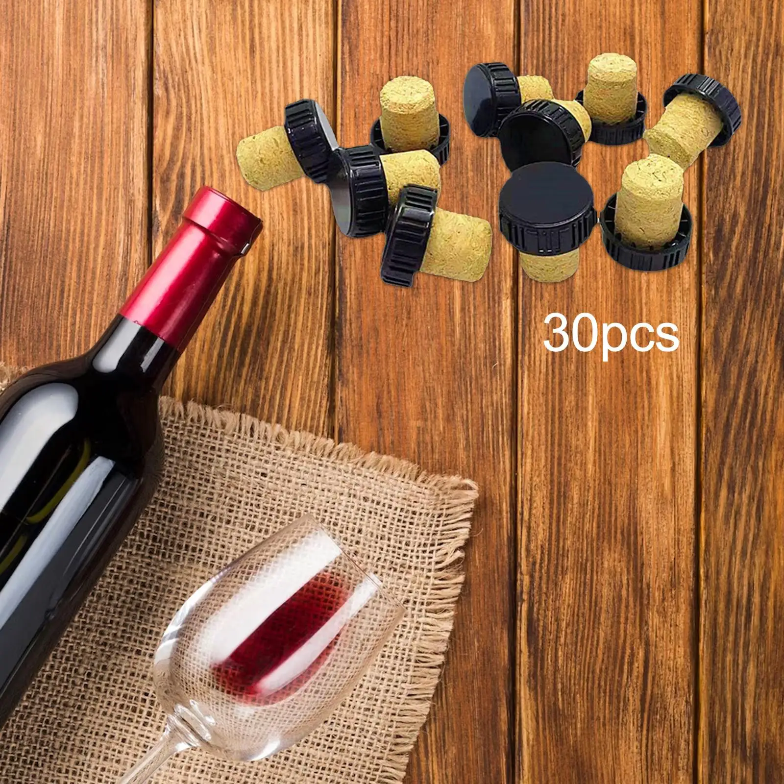 30 Pieces Wine Sealer Reusable Replacement Wine Bottle Stopper T Shaped Cork for Hotels Cafes Clubs Wedding Bar