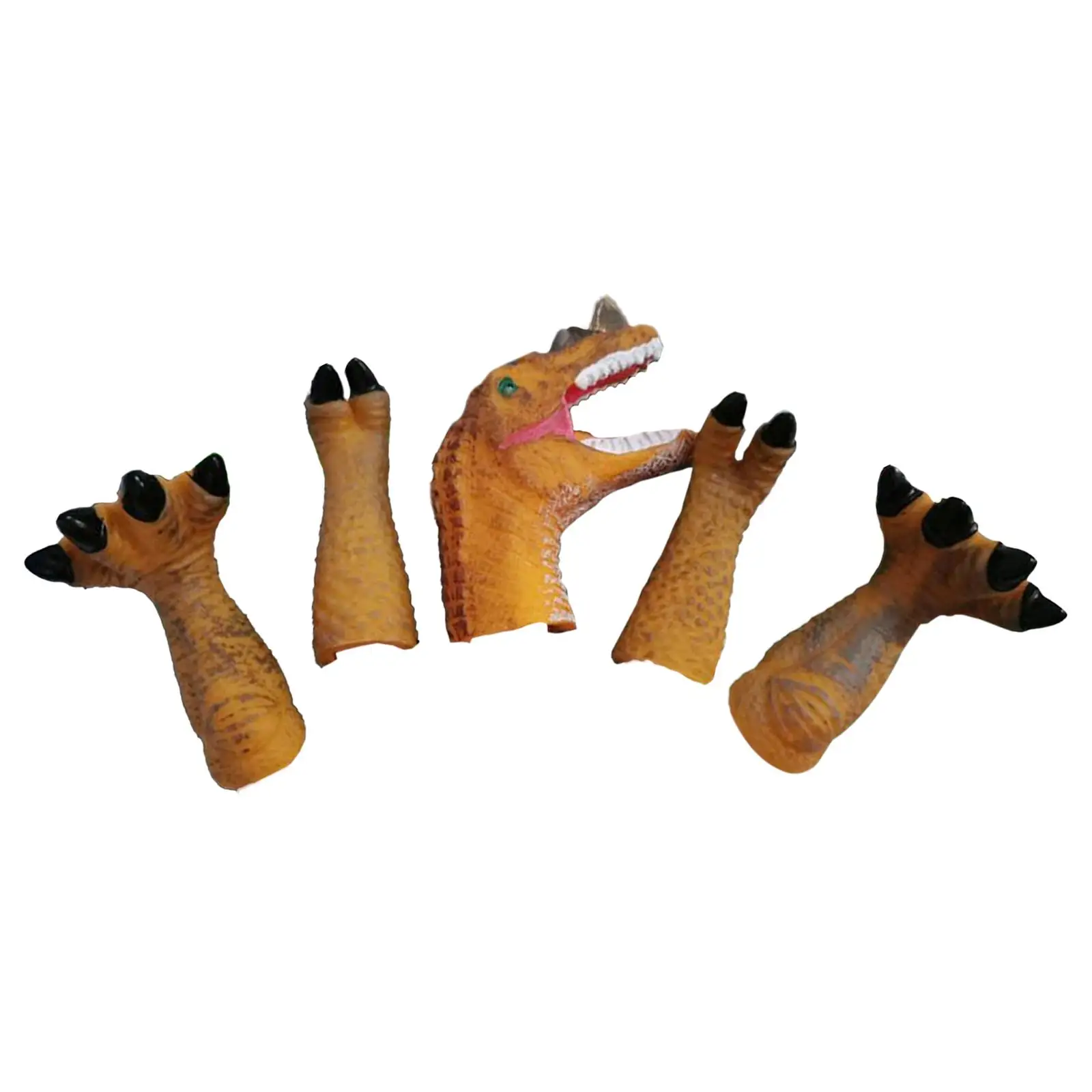 5Pcs Dinosaur Finger Puppets Toys Pinata Stocking Stuffers Realistic Soft Finger Dolls for Toddlers Kids Goodie Bag Fillers