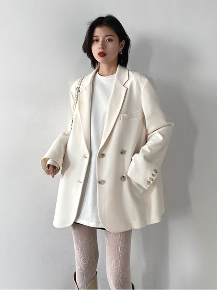 blazers feminino sólido senhoras elegantes harajuku chique casual femme simples rua concurso entalhado