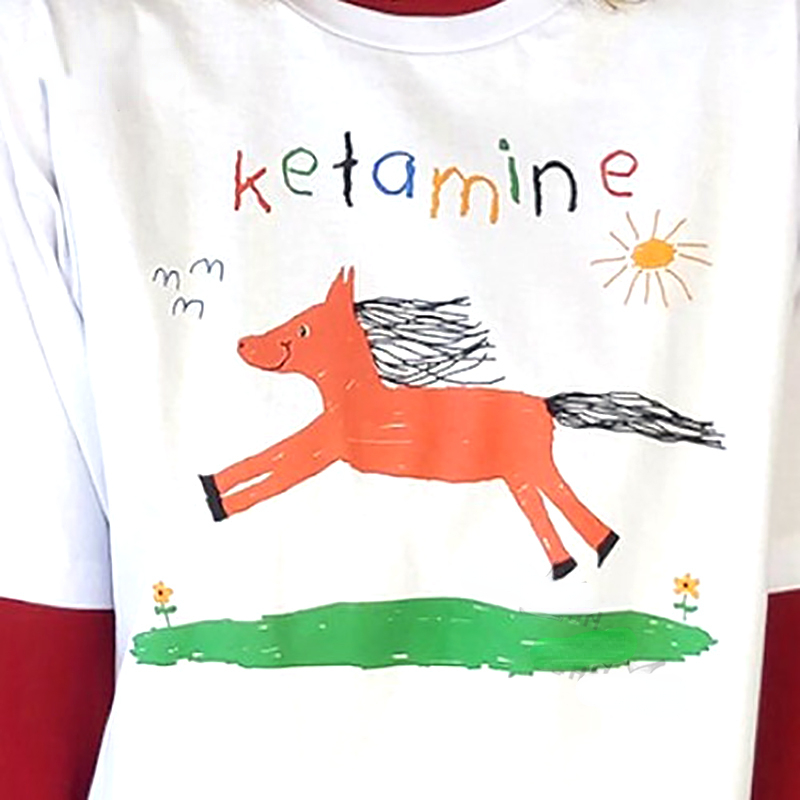 Title 4, KETAMINE drôle dessin animé t-shirt cheval Anim...