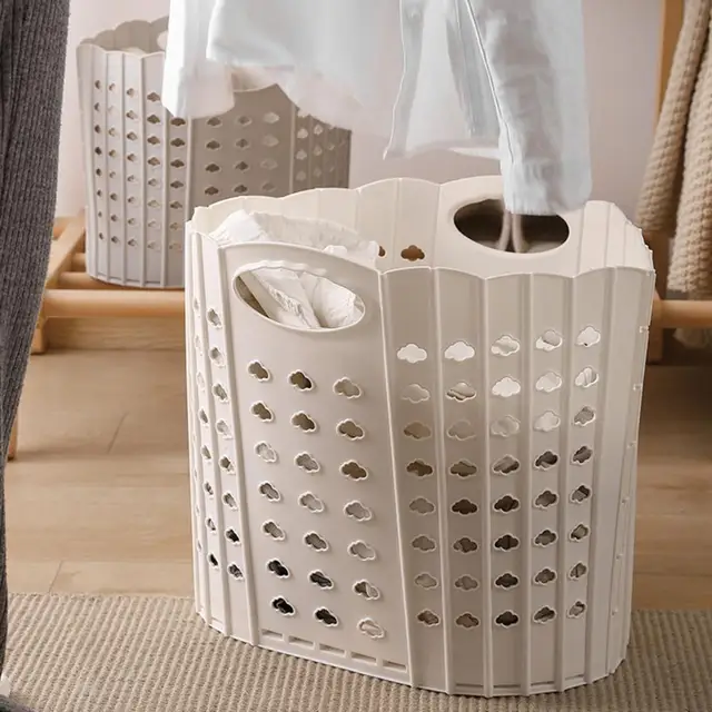 Small Flexible Hollowed-out Laundry Handle Organizer Baskets in Bedroom -  China Plastic Laundry Hamper and Laundry Basket price