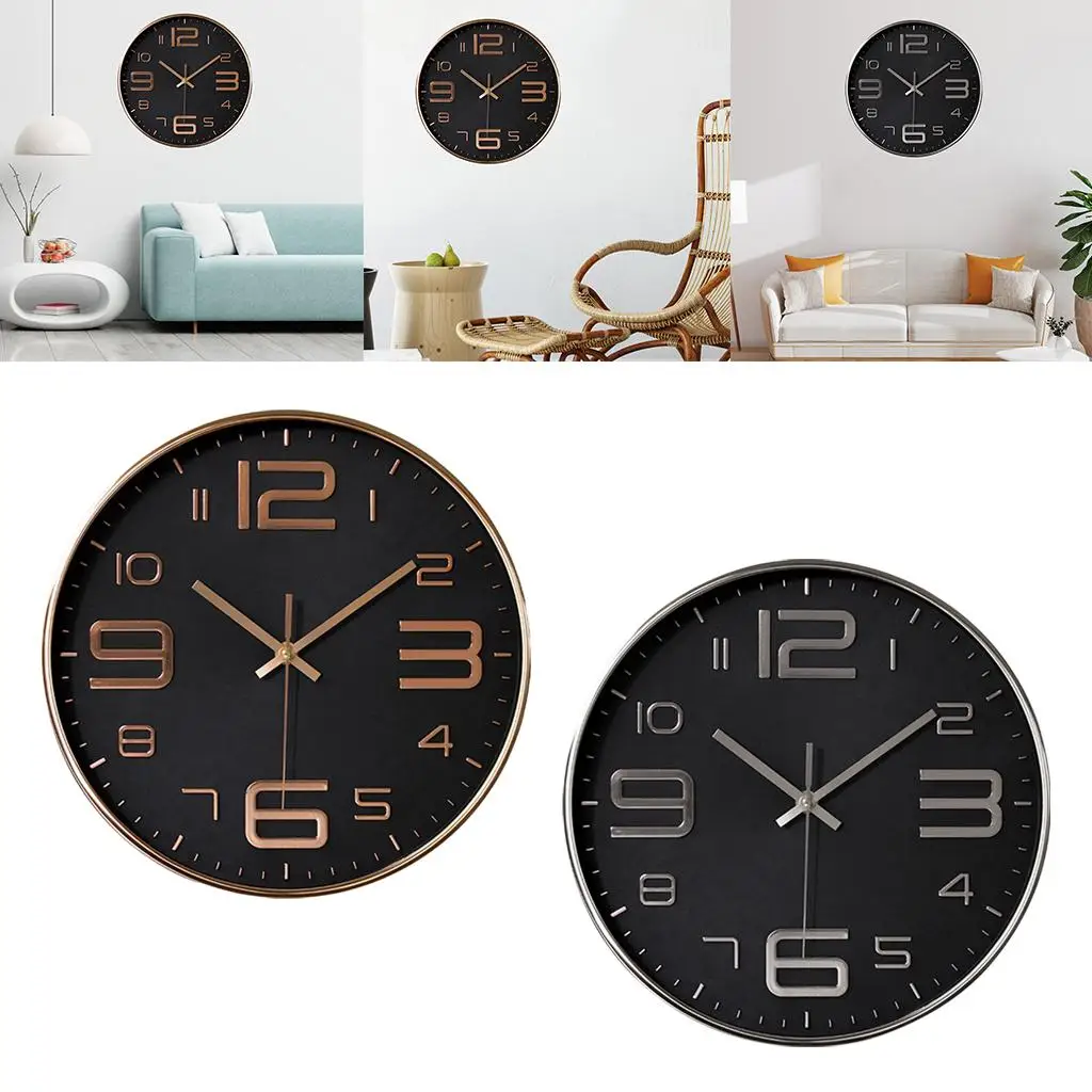 Large 3D  design the wall Clock Non-ticking  School Classroom Decor