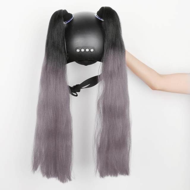 Motorcycle Helmet Pigtails Reusable Hair Tails High Temperature Wire Helmet Braids Pony Tails Used for Any Helmets Decorations