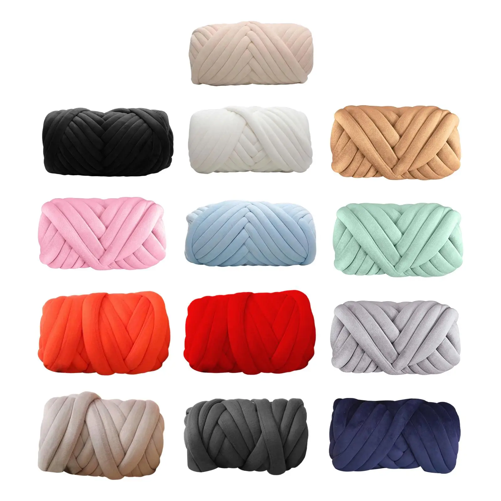 Chunky Yarn Hand Knit Bulky Yarn Jumbo Tubular Yarn for Throw Pet Bed Hats