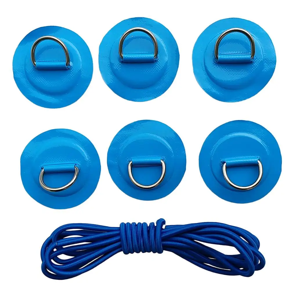 Paddleboard   Deck Rigging  - 6Pcs D Patch  Elastic Shock Cord, Inflatable Boat Deck Attachment  Kayak Accessories