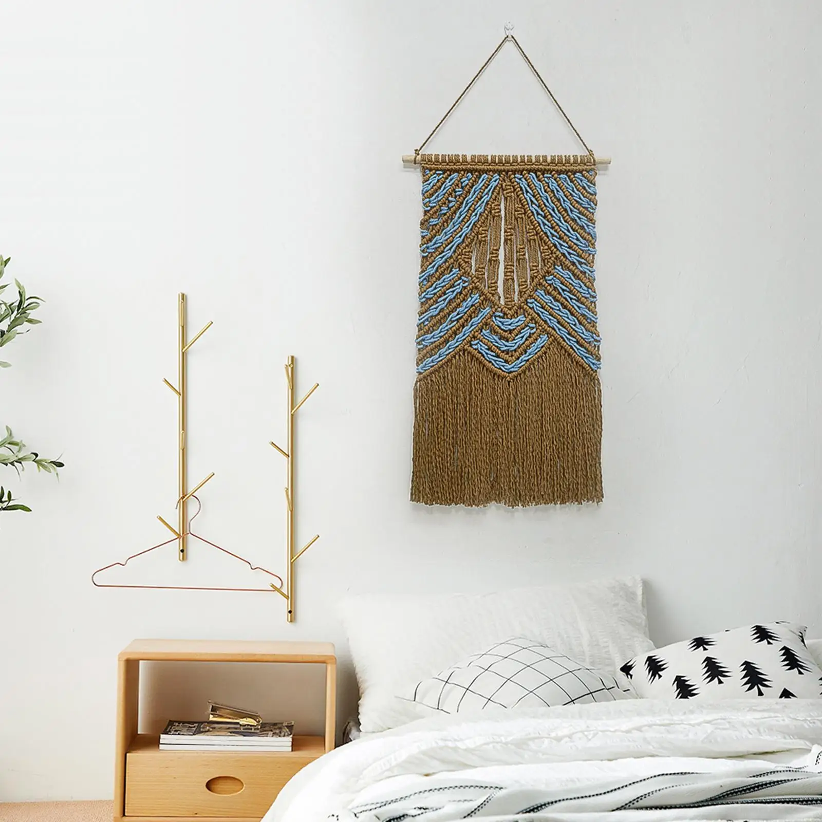 1* Wall Hanging Boho Handmade Kit Craft Fringe Handwoven Tapestry for Dorm Ornament Art Living Room Nursery