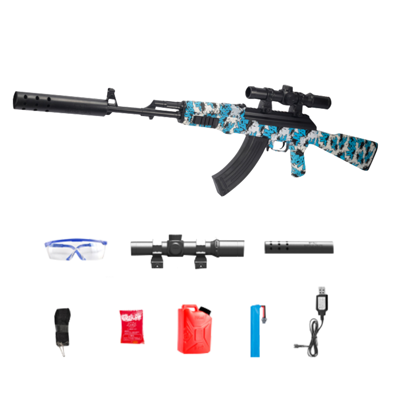 Ak47 Manual &Amp; Electric 2-In-1 Gel Ball Blaster Toy Eco-Friendly Splatter Automatic Water Beads Shooting Game Gun For Kids