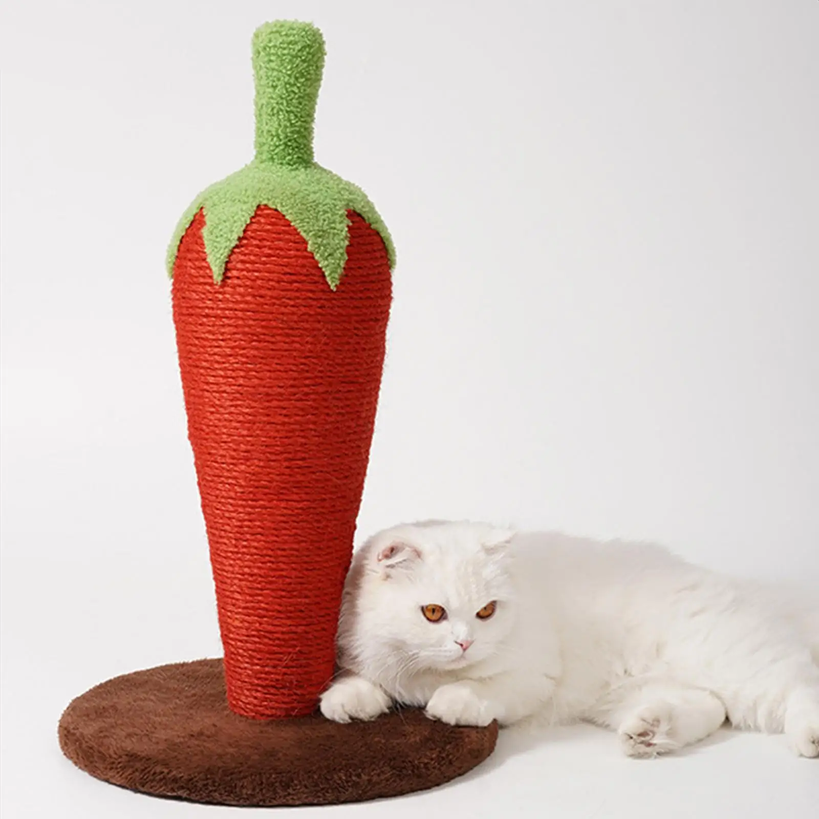 Cute Scratcher Pad Protect Cats Nails Activity Tree Sisal Rope Interactive Toys Carrot Decorative Cat Scratching Post for Kitty