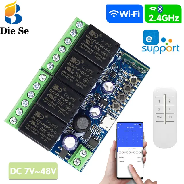 eWelink WiFi Smart Switch Module DC 5V 7V 12V 24V 48V APP Timer Control fr  Alexa