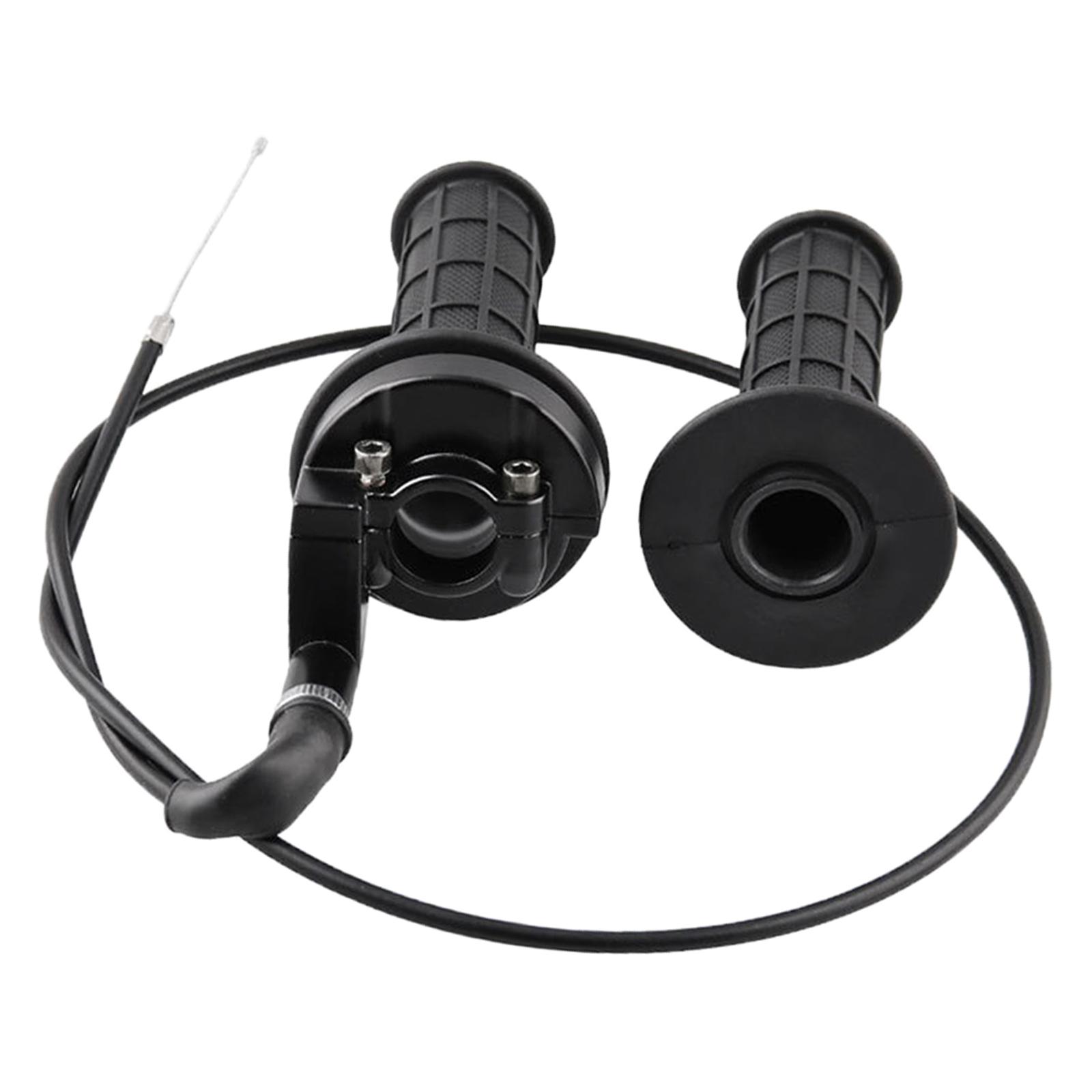 22mm Motorcycle Twist Throttle Handle Grip with Cable Accessories Twist Accelerator Handgrips Kit for 110C-250cc Dirtbikes