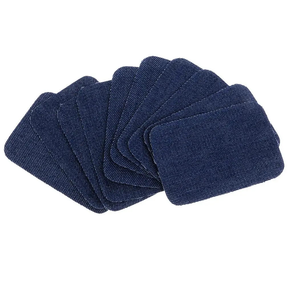 10Pcs/set Retangle Patches Iron On Denim Jeans Patches Repairs Elbow Knee Sewing Applique for Clothes