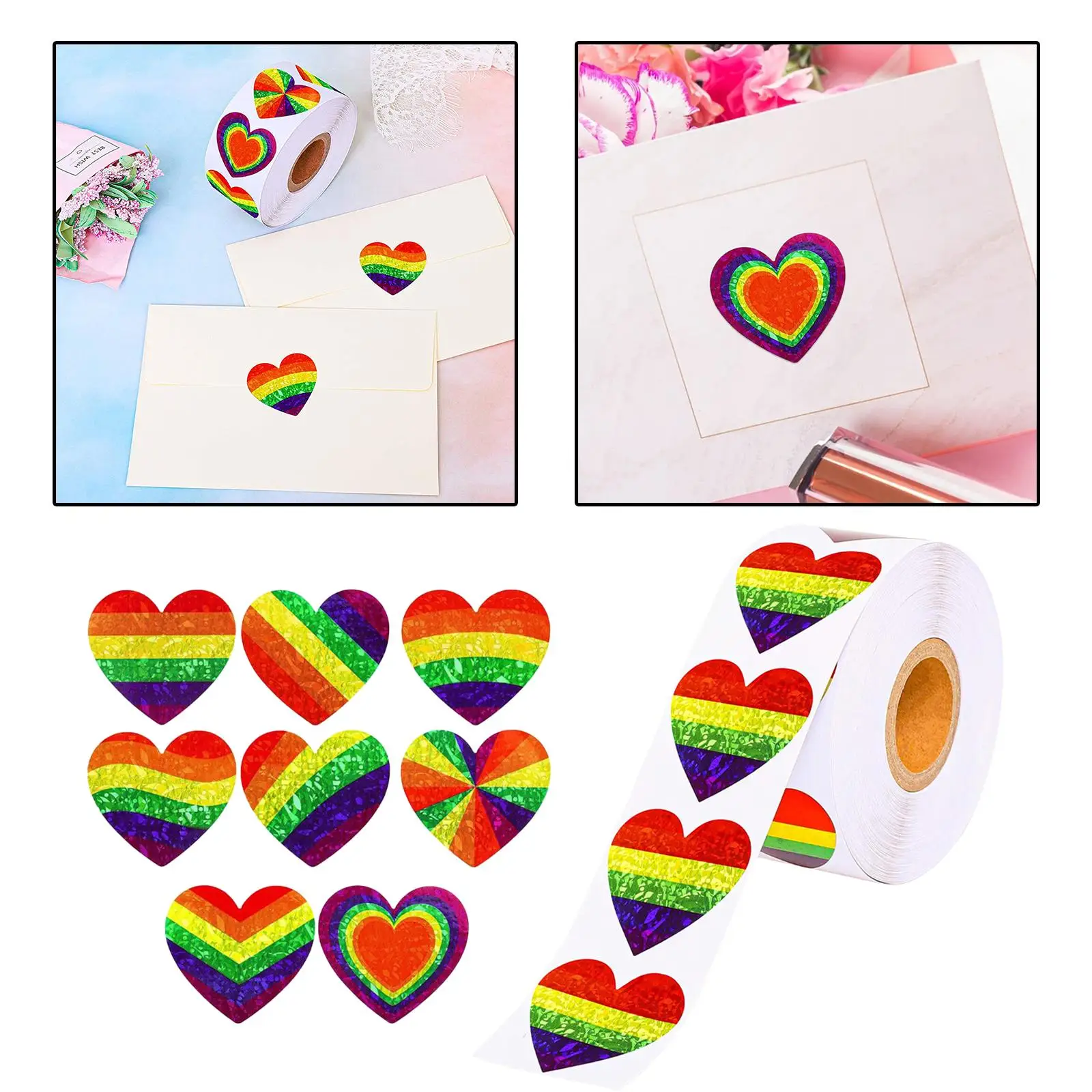 500 Pieces/Roll Stickers Seal Labels Self- 1.5 inch Decorative  Day Phone  Party Wrap Tag