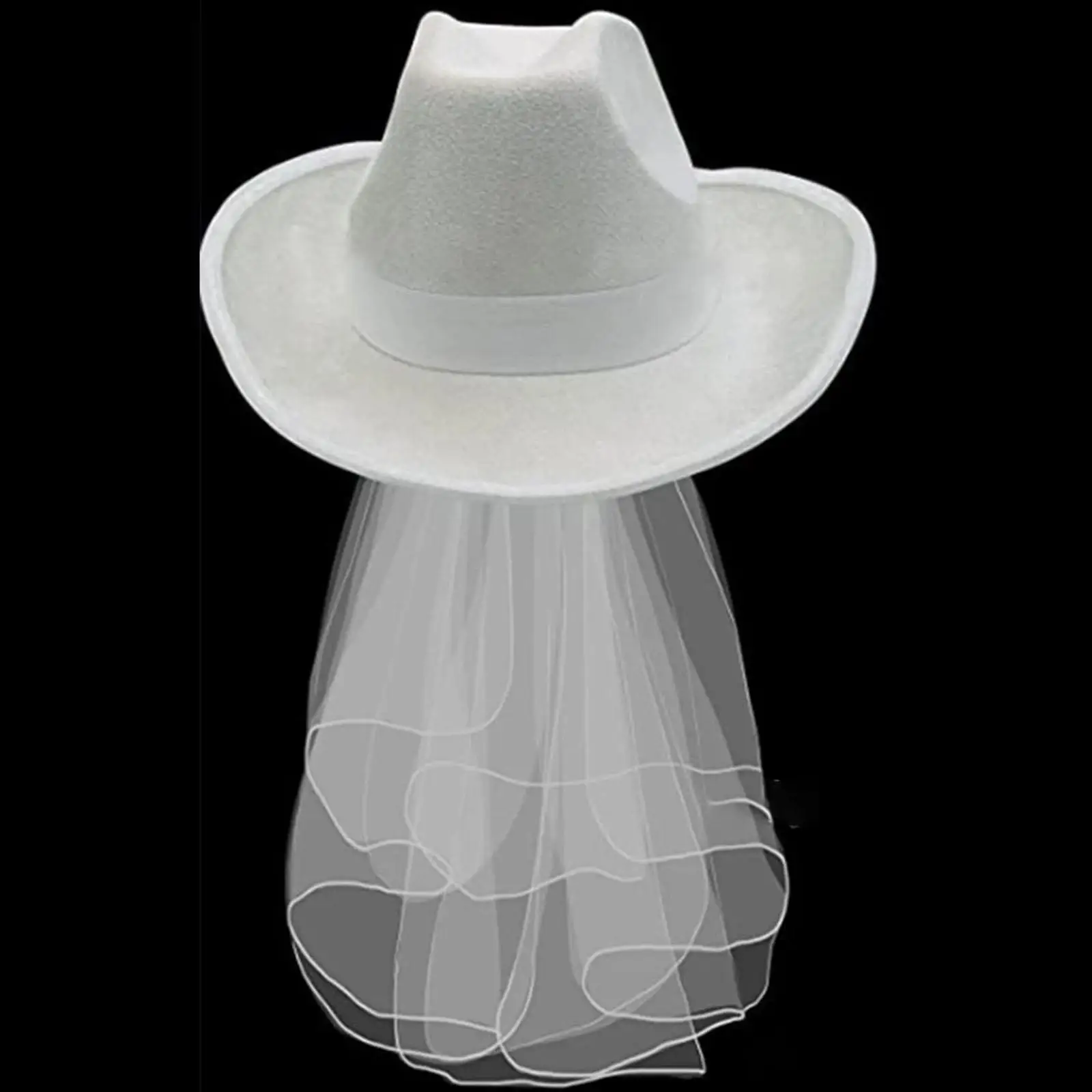 Bride  Hat with Veil Bride Hat Wide Brim Cowboy  Size for Wedding  Unmarried Party Supplies Women Girls