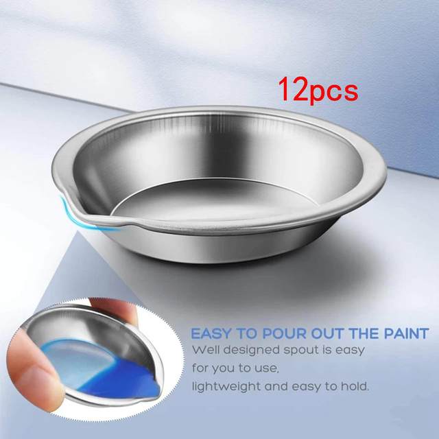 Plateaux Peinture Ronds JKJF - Lot De 2 En Aluminium - 10 Emplacements - Pour Aquarelle & Pigments