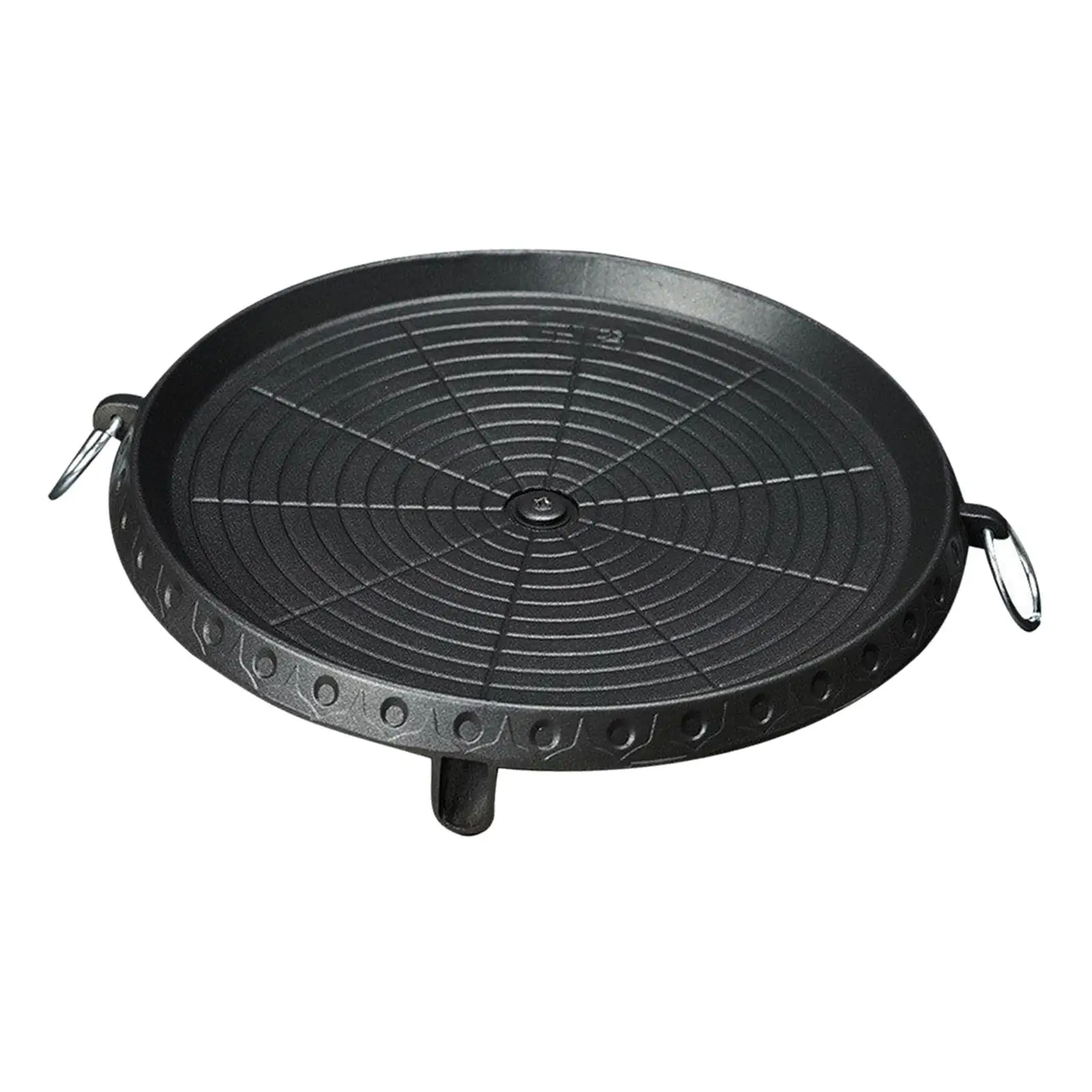 Portable Frying Pan Griddle Pot Baking Skillet with Handle Induction Grill Pan Indoor Outdoor Barbecue Steak Picnic BBQ