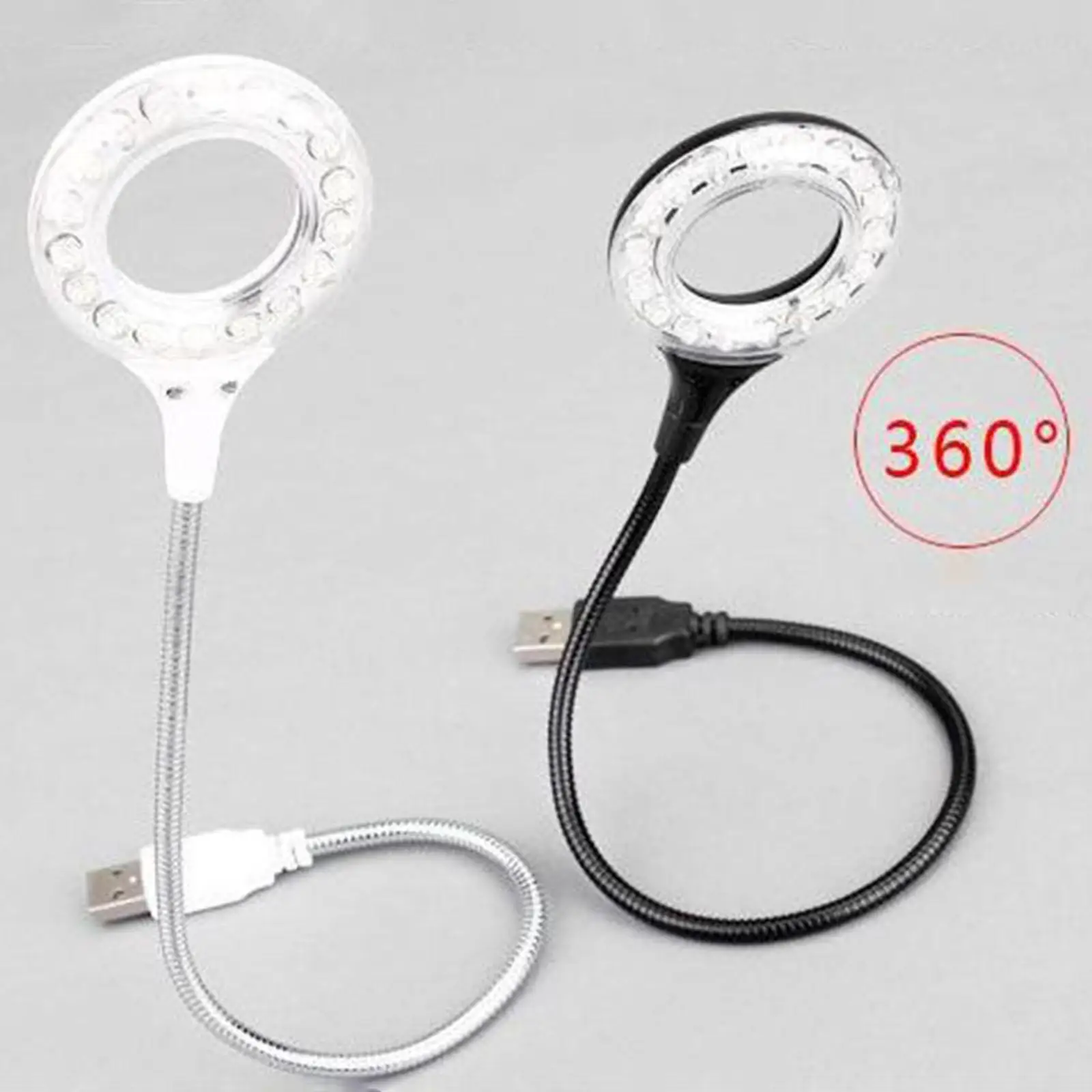 Folding LED USB Circular Light Freely Foldable Night Lamp, for Laptop and Computer Keyboard Adjustable Angle Table Desk Lamp,