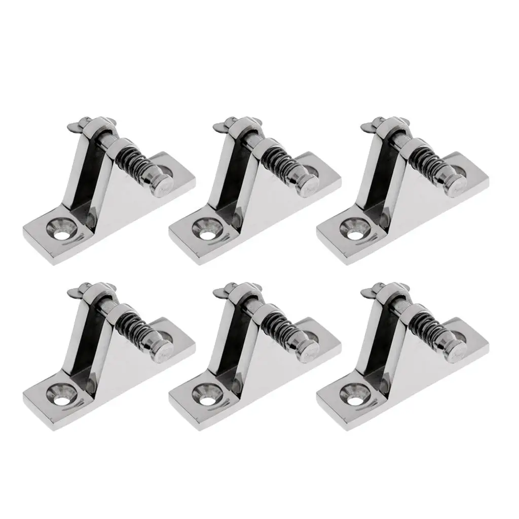 6x Marine 316 Stainless Steel Bimini Fittings Deck Hinge Quick Release Pin