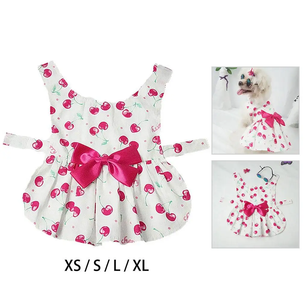 Adorable dog  Bowknot Dresses Pet Skirt Clothes Doggie  Kitten Apparel Chihuahua Costume for  New Year Designer Small Dogs