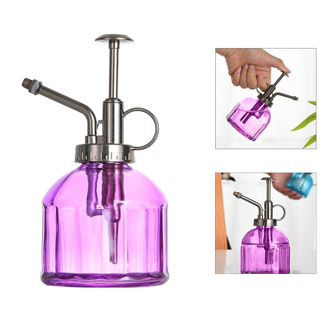 Transparent Glass Watering Spray Bottle,Plant Mister with Plastic Top Pump