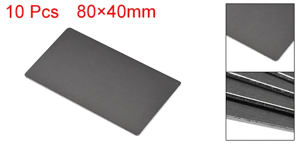 uxcell Blank Metal Card 80mm x 30mm x 1mm Anodized Aluminum Plate Black 10  Pcs